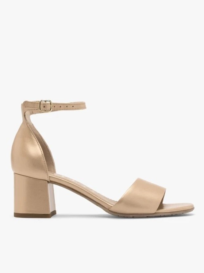 Złote sandały na obcasie