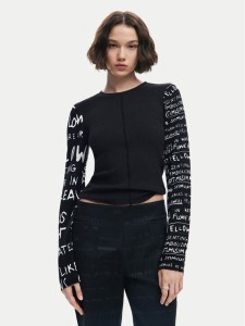 Desigual Bluzka Rebe 24WWTK78 Czarny Slim Fit