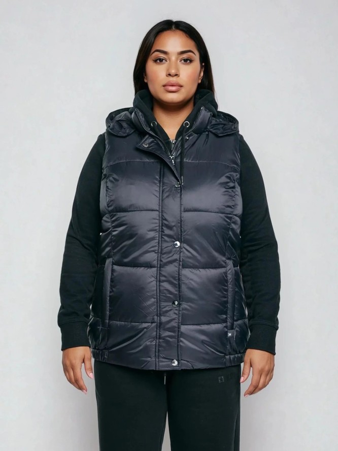 Kamizelka damska pikowana czarna Pixana 906