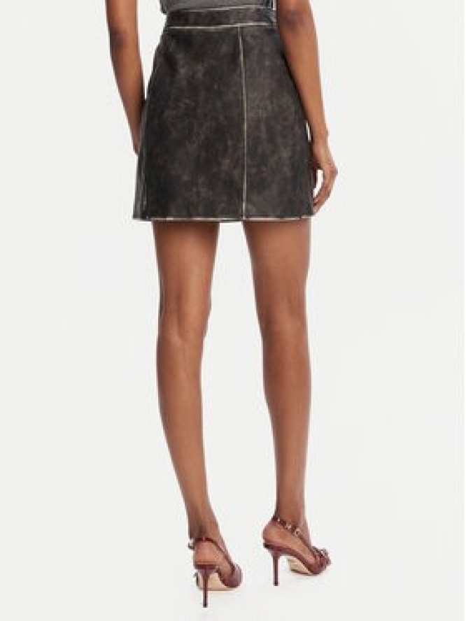 Guess Spódnica z imitacji skóry W5YD46 WHDI0 Szary Regular Fit
