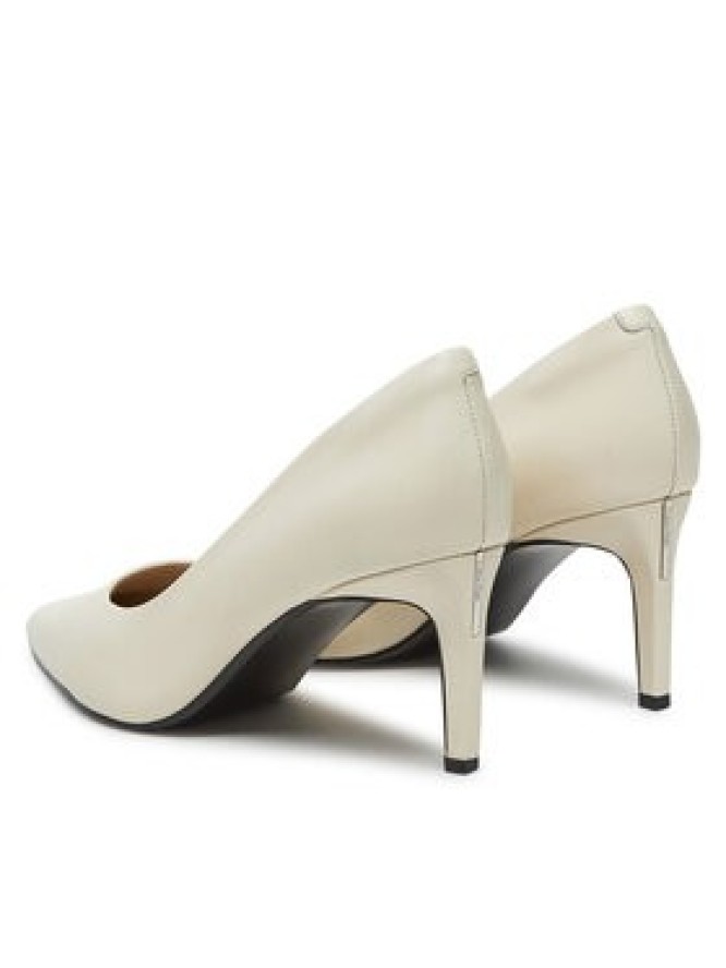Calvin Klein Szpilki Pump 70 Pointy Hw Bar Lth HW0HW02561 Écru