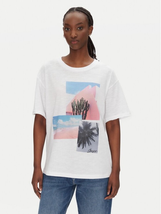 BOSS T-Shirt C_Eband_4 50540433 Biały Relaxed Fit