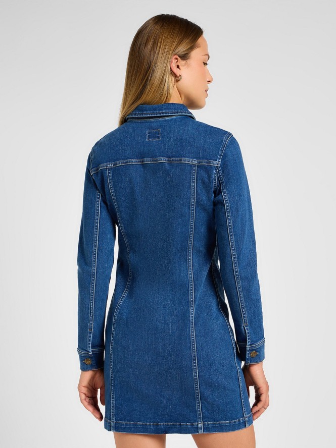 LEE DAMSKA SUKIENKA JEANSOWA LEE FOREVERFIT RIDER DRESS CLEAN RILEY 112355125