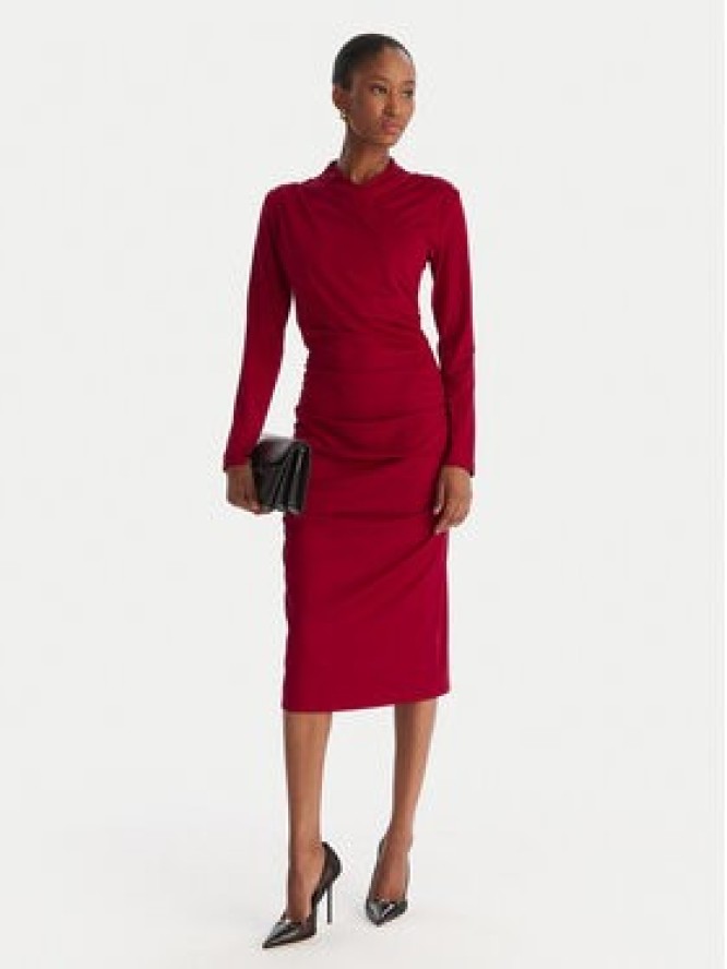 ACCESS FASHION Sukienka koktajlowa 54-3040-225 Czerwony Slim Fit