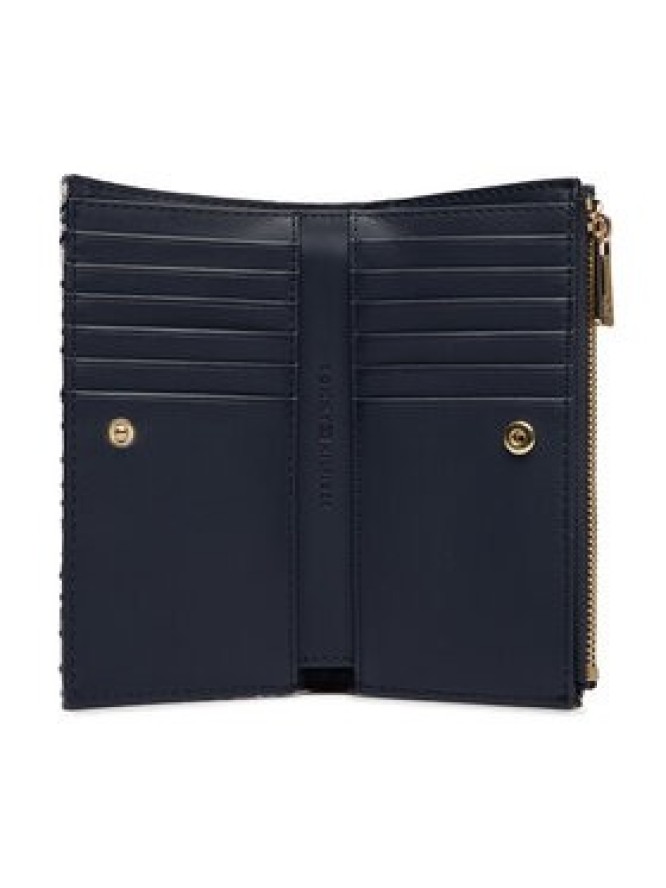 Tommy Hilfiger Portfel Th Icon Long Bifold Jacquard AW0AW19003 Niebieski