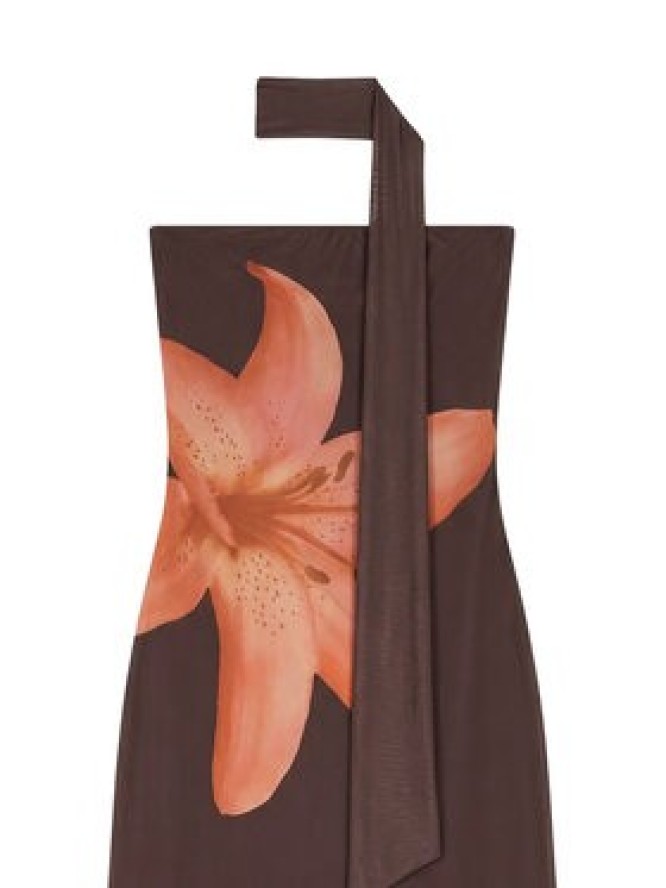 Vero Moda Sukienka letnia Rosetta 10356030 Brązowy ciemny Regular Fit