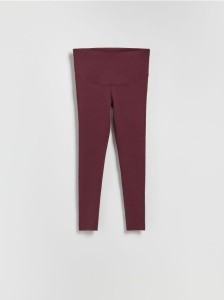 Legginsy z wysokim pasem - mahoniowy