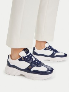 Tommy Hilfiger Sneakersy Modern Runner Shiny Leather FW0FW09413 Granatowy