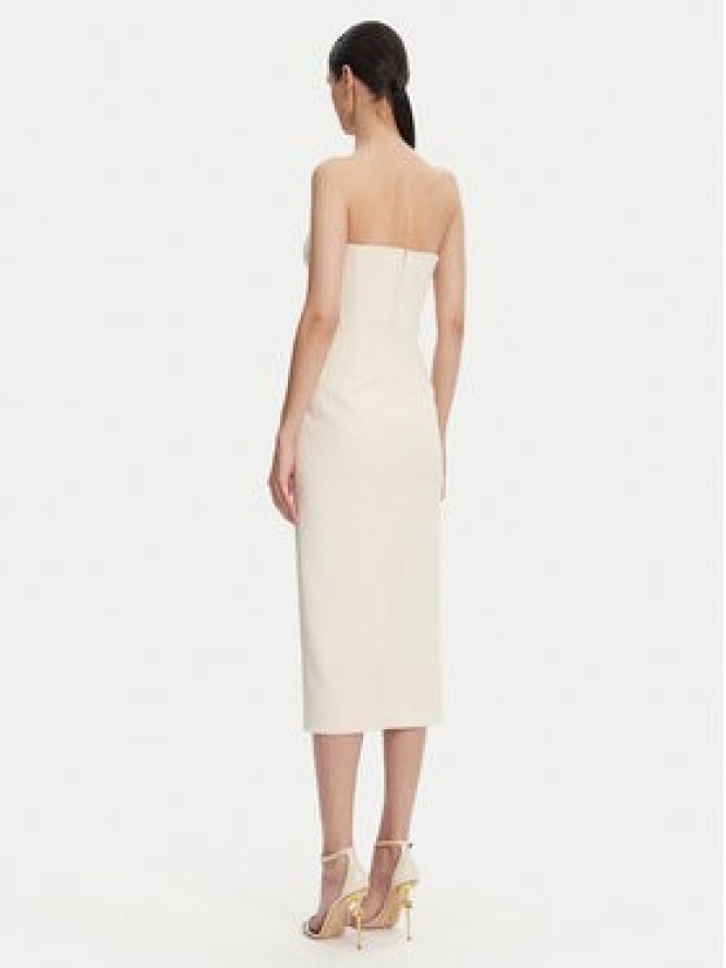 Elisabetta Franchi Sukienka koktajlowa AB-769-51E2 Écru Regular Fit