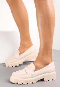 Jasnobeżowe Mokasyny Warke