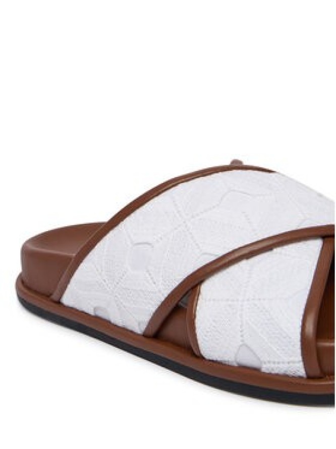 Max Mara Beachwear Klapki Peonie 2616521019650 Biały