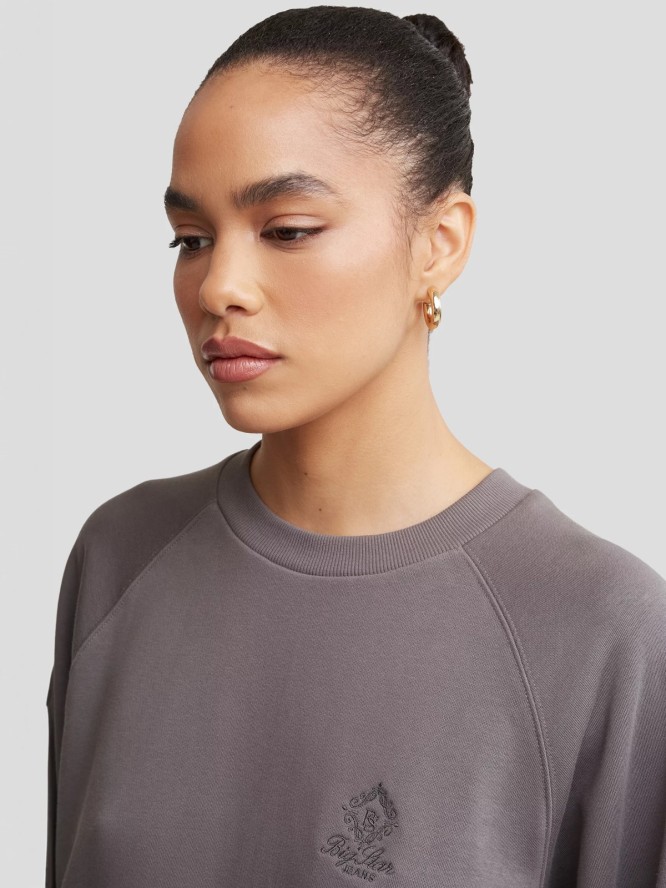 Bluza damska z haftem na piersi szara Mindy 903