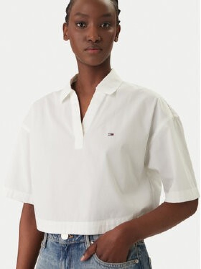 Tommy Jeans Polo DW0DW22596 Biały Relaxed Fit