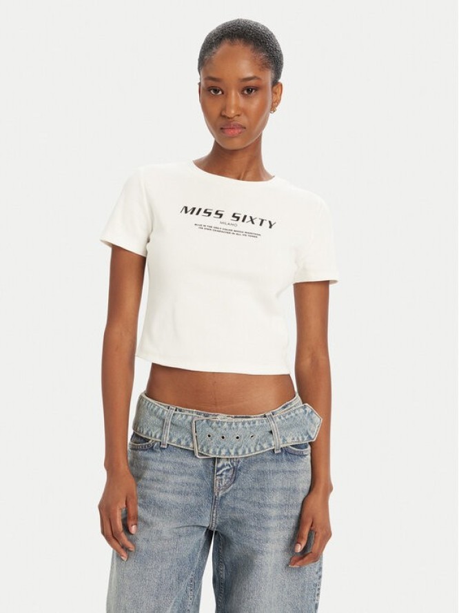 Miss Sixty T-Shirt 6L1SJ4300000 Biały Slim Fit