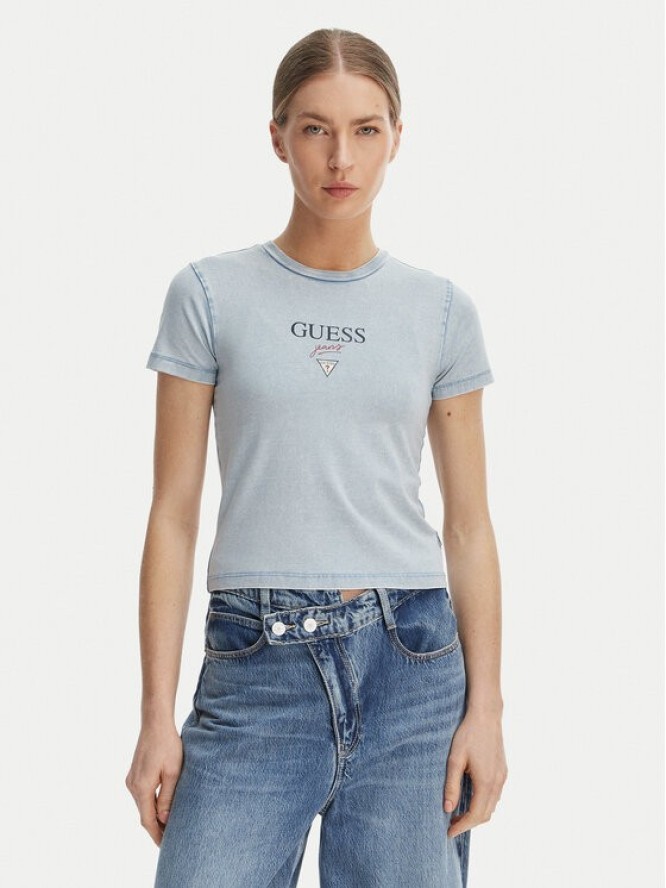Guess Jeans T-Shirt W6GIA6 KCTL1 Niebieski Slim Fit