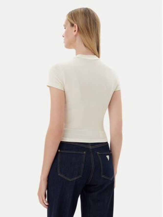 Guess T-Shirt O5GP04 KCDA2 Écru Slim Fit