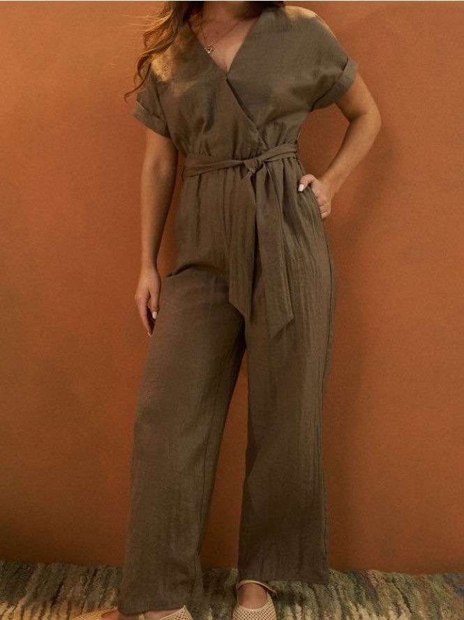 Kombinezon z długimi nogawkami z wiskozą - zielony