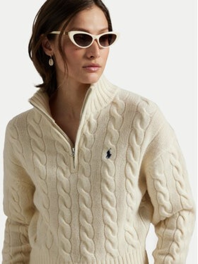 Polo Ralph Lauren Sweter 211972130003 Écru Relaxed Fit