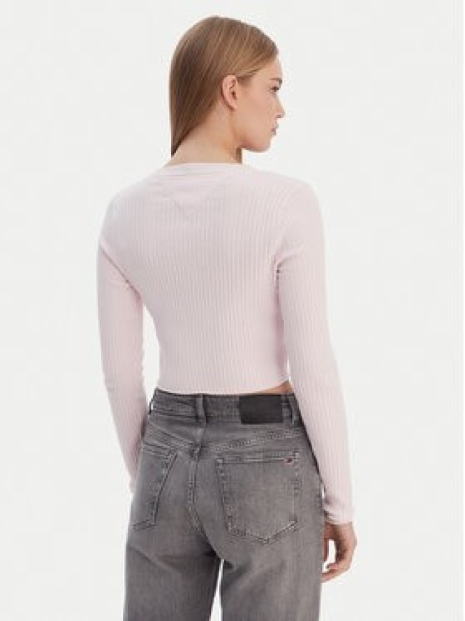 Tommy Jeans Kardigan DW0DW22023 Różowy Slim Fit