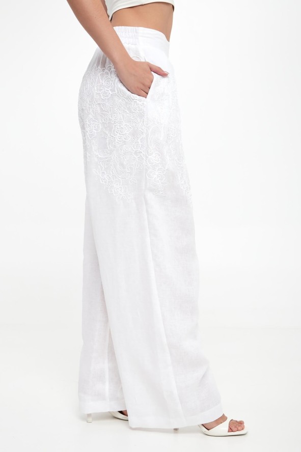 Spodnie damskie z lnem ERMANNO SCERVINO LIFE