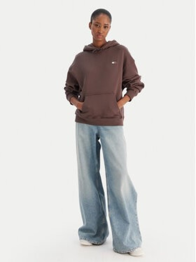 Tommy Jeans Bluza Badge DW0DW19414 Brązowy Boxy Fit