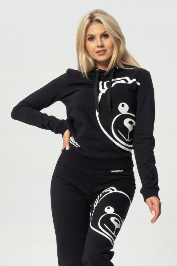 MOSCHINO Czarna damska bluza z kapturem, Rozmiar XS