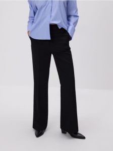 Spodnie flare z kantem - czarny