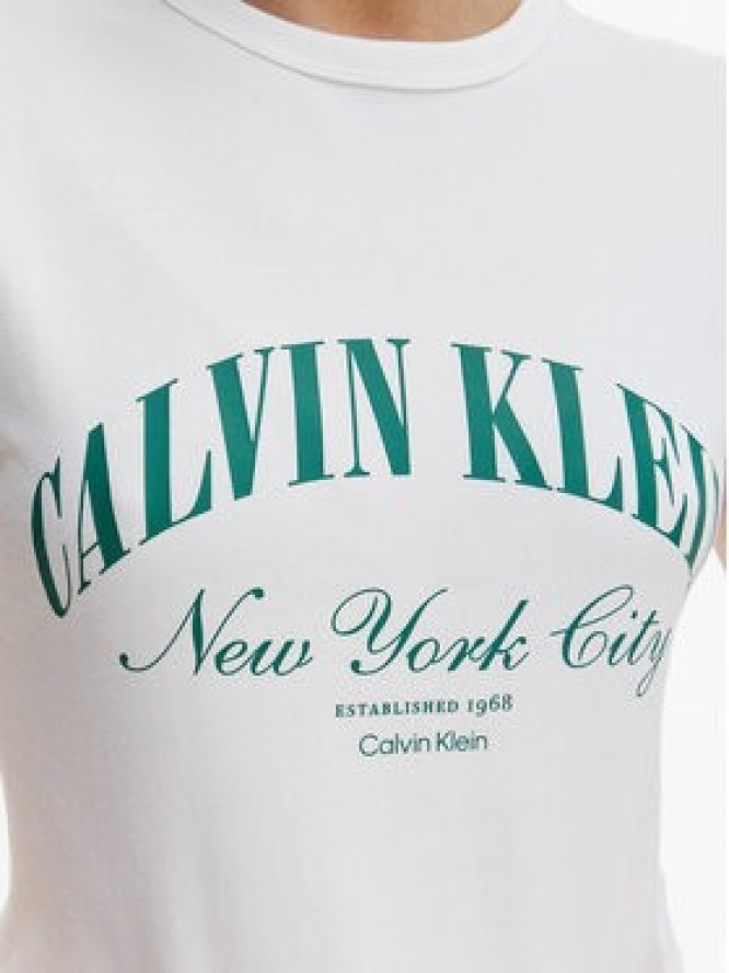Calvin Klein Jeans T-Shirt Graphic Logo LV047F815G Biały Slim Fit