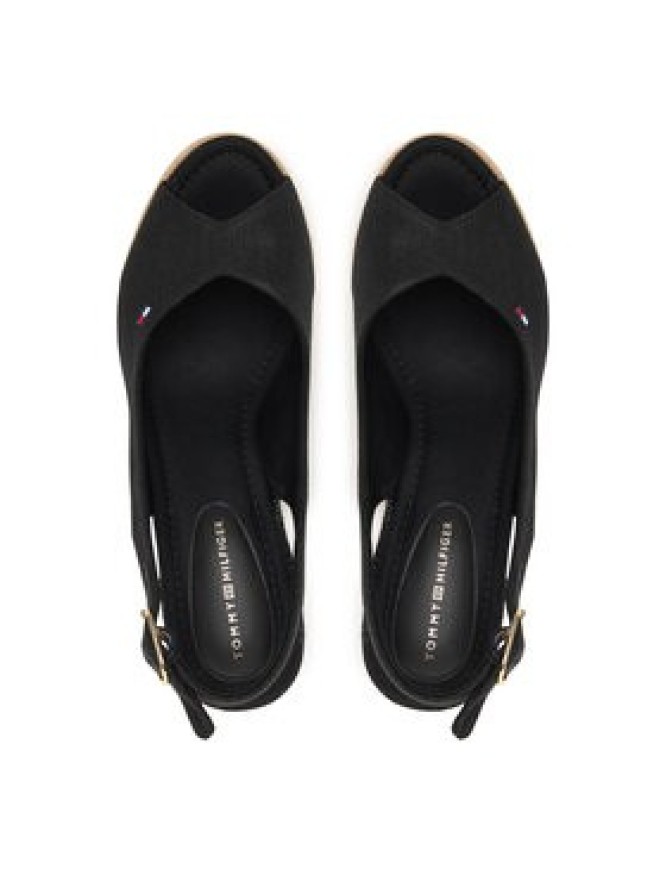 Tommy Hilfiger Espadryle Flag High Wedge Espad Slingback FW0FW09343 Czarny