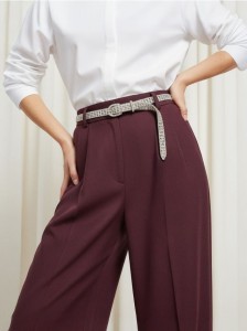 Pasek z ozdobnymi cyrkoniami - srebrny