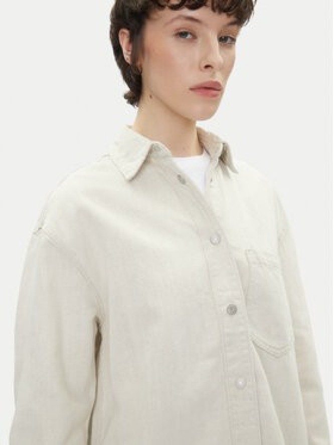 Pepe Jeans Koszula jeansowa PL304963 Écru Oversize