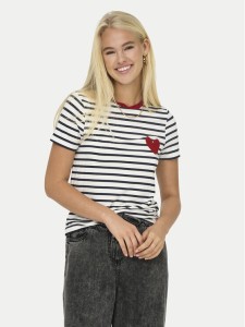 ONLY T-Shirt Heart 15318959 Biały Regular Fit