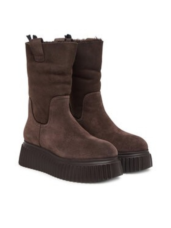 AGL Botki Milagros Fur D751529PGK Zielony ciemny