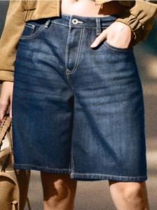 Szorty bermudy jeansowe - granatowy