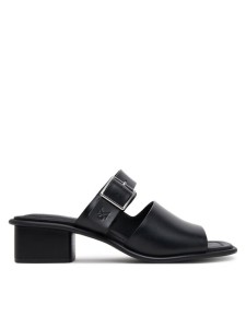 Calvin Klein Jeans Klapki Heel Square Mg Buckle Lth YW0YW01701 Czarny