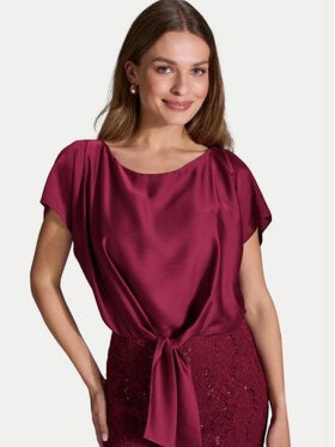 Swing Sukienka koktajlowa 5AI10900 Bordowy Regular Fit