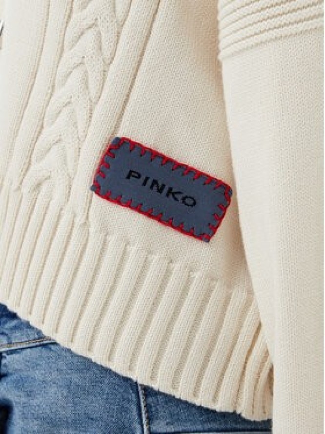 PINKO Sweter Breithorn Maglia 104621 Écru Relaxed Fit