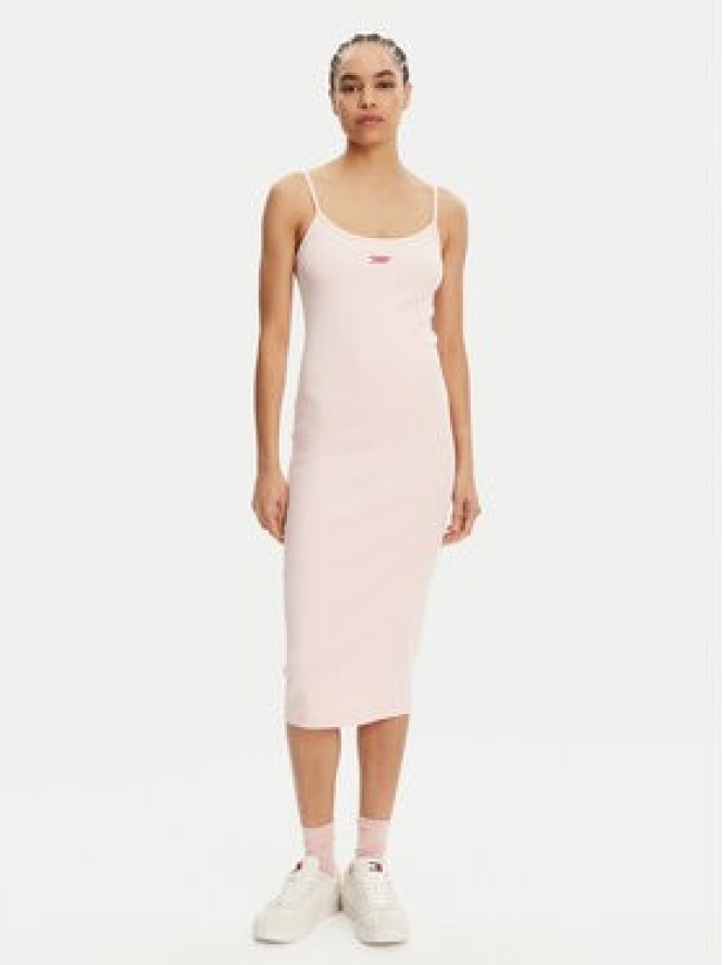 Tommy Jeans Sukienka letnia Script DW0DW20330 Różowy Slim Fit