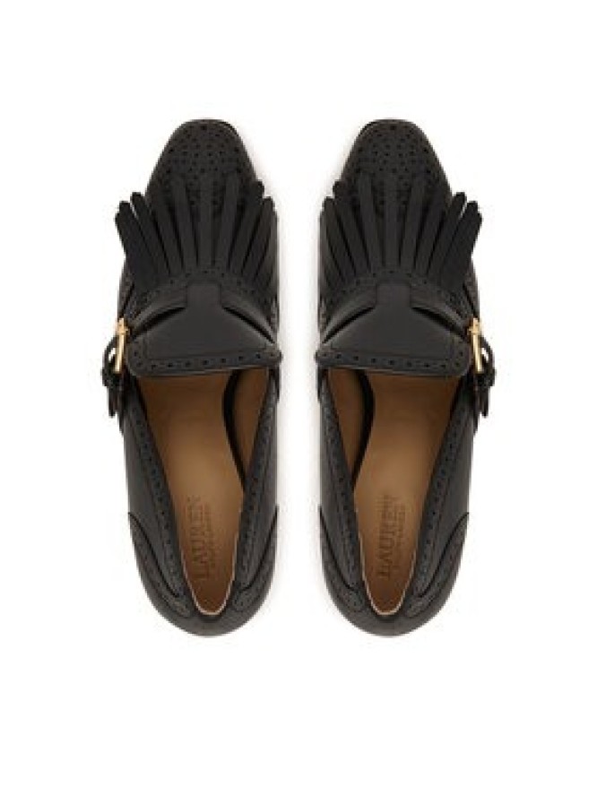 LAUREN RALPH LAUREN Półbuty Colleen Perforated Calfskin Kiltie Pump 802P02364002 Czarny