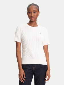 Tommy Hilfiger Sweter WW0WW45656 Écru Regular Fit