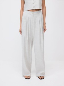 Spodnie z lnem i wiskozą - jasnoszary