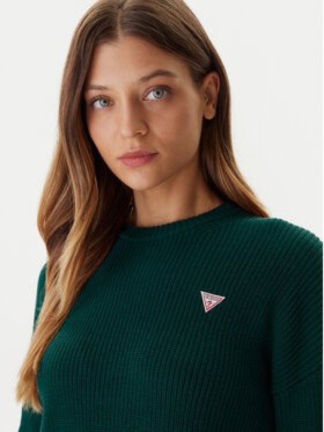 Guess Jeans Sweter W4BR08 Z3HM1 Zielony Regular Fit