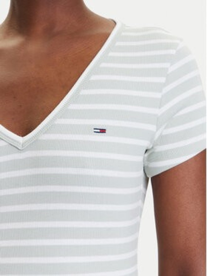 Tommy Jeans T-Shirt Essential DW0DW17385 Zielony Slim Fit