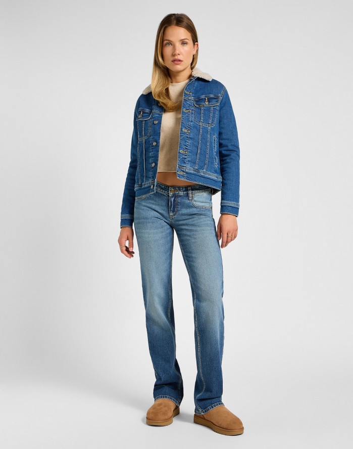 DAMSKA KOSZULKA LEE LS CROPPED RIB TEE OATMEAL 112355192