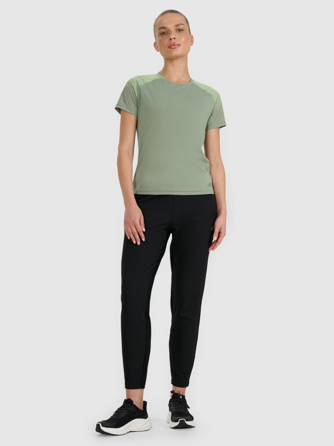 4F Koszulka do biegania w terenie szybkoschnąca damska - oliwkowa/khaki M