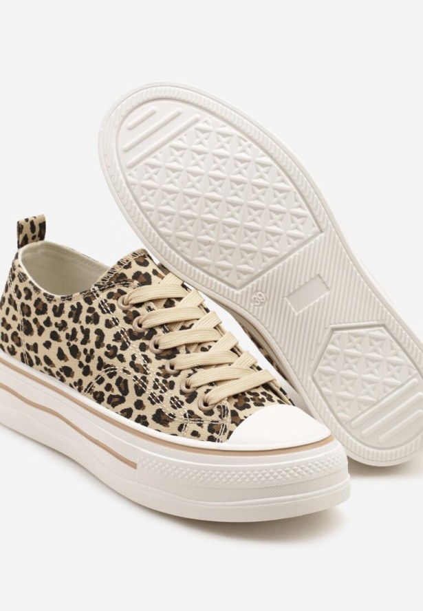 Panterkowe Casualowe Trampki na Niskiej Platformie Natirinne