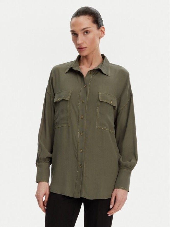 ACCESS FASHION Koszula 53-7006-394 Zielony Relaxed Fit