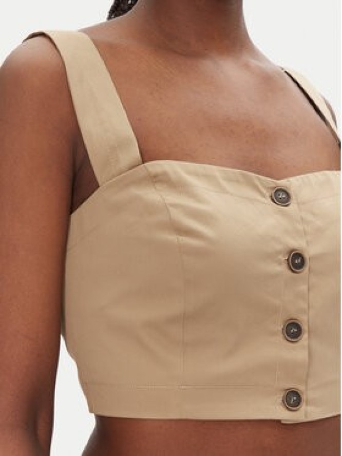 ACCESS FASHION Top 53-2216-502 Beżowy Slim Fit