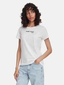 BOSS T-Shirt C_Elove_5 50566827 Kremowy Slim Fit