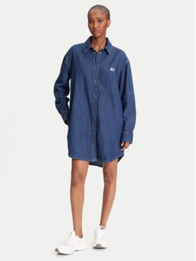 Tommy Jeans Sukienka jeansowa DW0DW21420 Granatowy Relaxed Fit